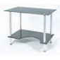 Jual Furnishings Small Computer Desk in Silver with Black Glass