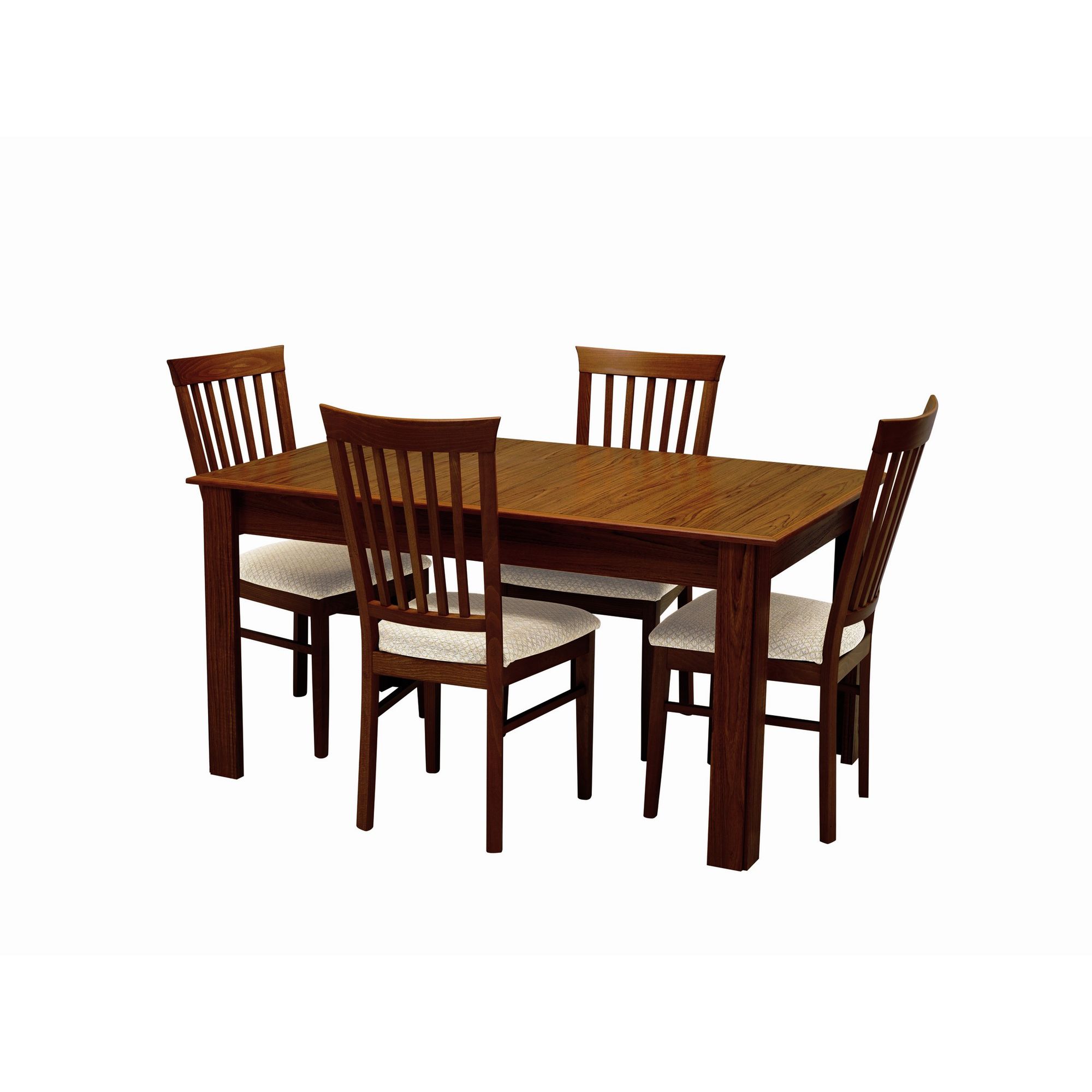 Caxton Byron Extending Dining Set with Slatted Back Dining Chairs in Mahogany - Oyster at Tesco Direct