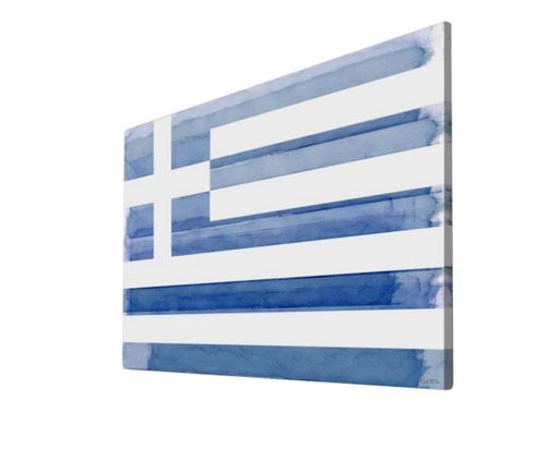 Image of Parvez Taj Greek Flag Wall Art - 30 Cm H X 45 Cm W X 5 Cm D