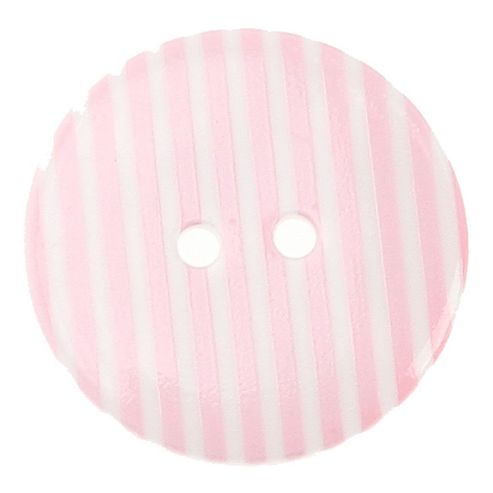 Image of Buttons 20mm - Striped Pale Pink/white