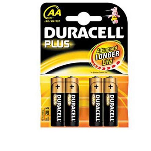 Image of Duracell Plus Long Life Alkaline Aa Batteries 4 Pack