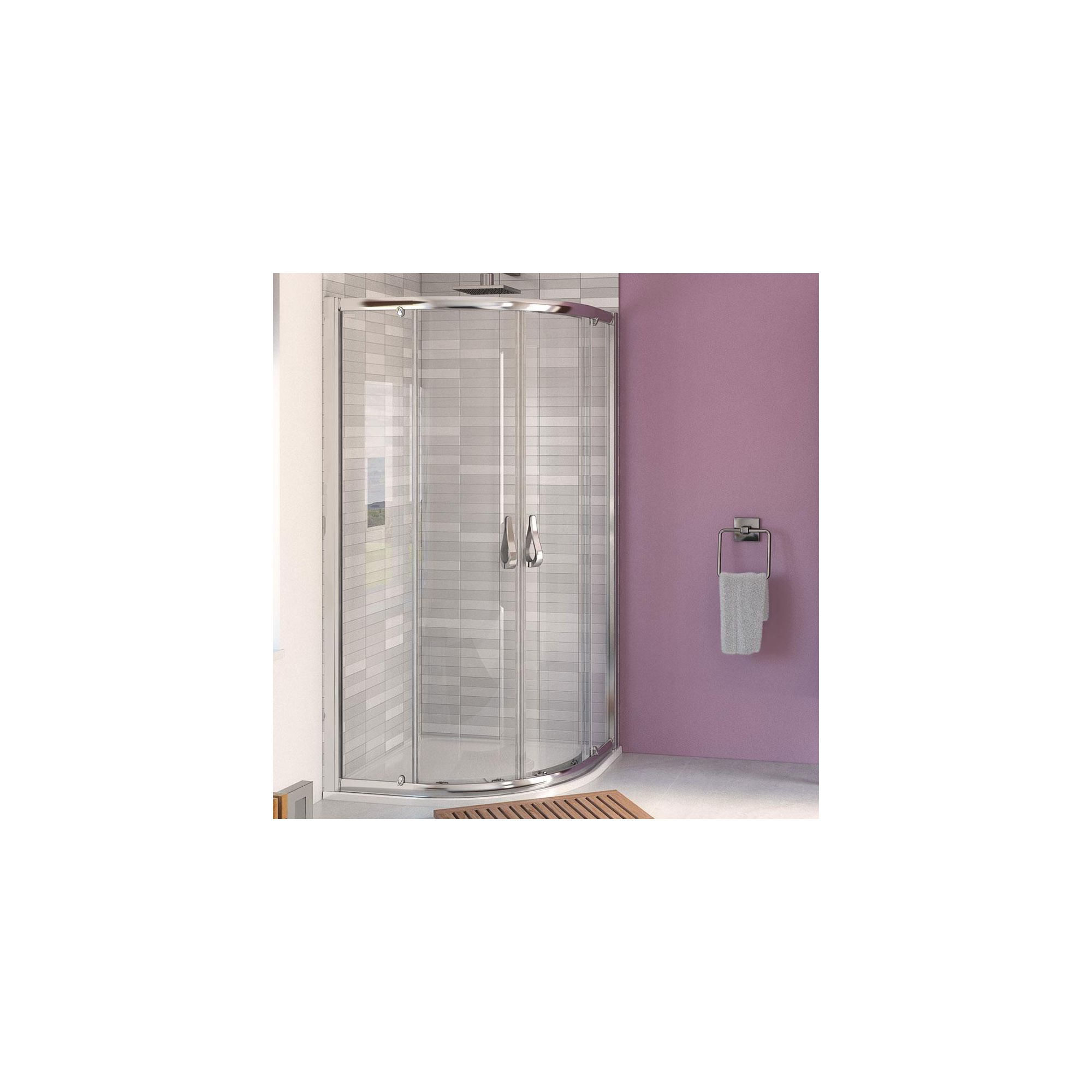 Aqualux AQUA6 Quadrant Shower Door, 760mm x 760mm, Polished Silver Frame, 6mm Glass at Tesco Direct