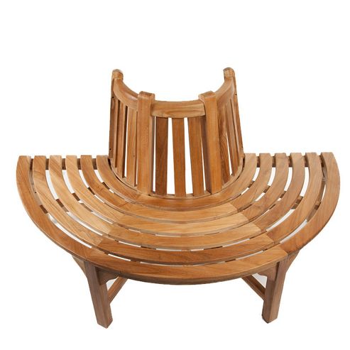 Image of Half Round Teak Tree Seat/bench 150cm