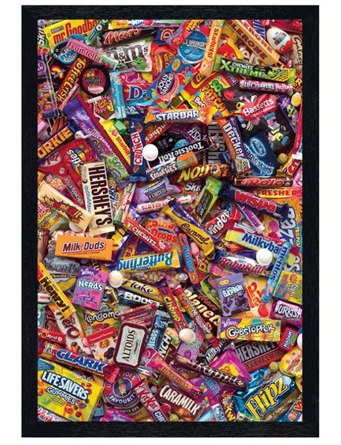 Image of Black Wooden Framed I Love Candy Poster