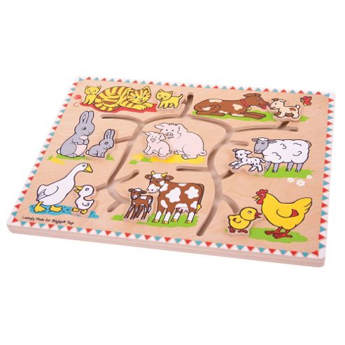 Image of Bigjigs Toys Bb058 Farm Animals Maze Puzzle