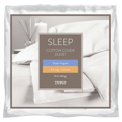 Image of Tesco Anti-allergy Superking Duvet 4.5 Tog Cotton Cover