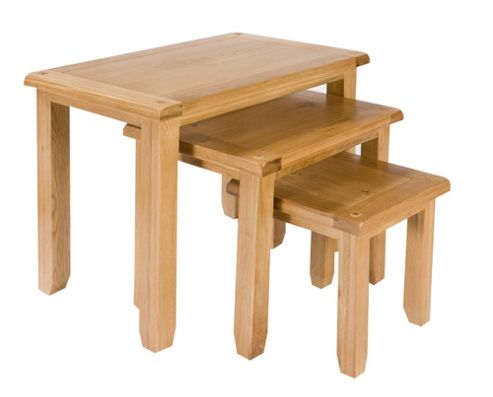 Image of Elements Brunswick Dining Nest Of Tables In Warm Lacquer