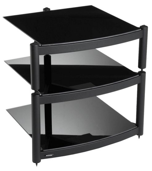 Image of Atacama Equinox Arc 3 Shelf Hi-fi Stand In Black
