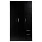 Ashton 3 Door 3 Drawer Wardrobe Black Ash