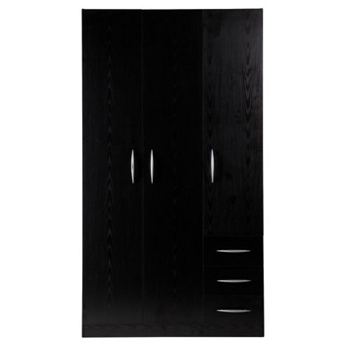 Image of Ashton Triple Wardrobe Black, Ash