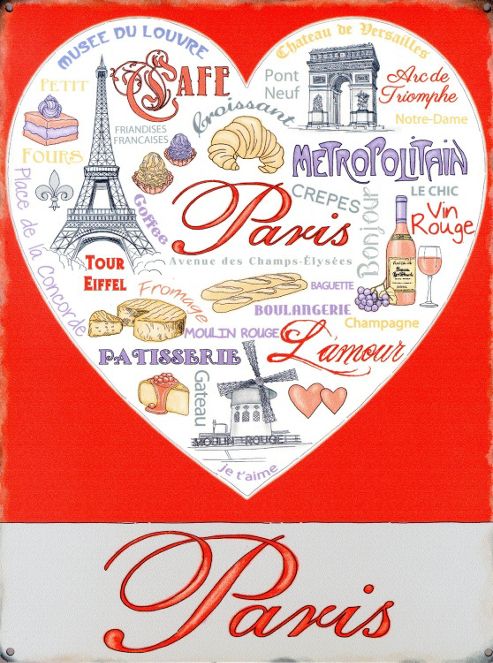 Image of Love Paris Tin Sign