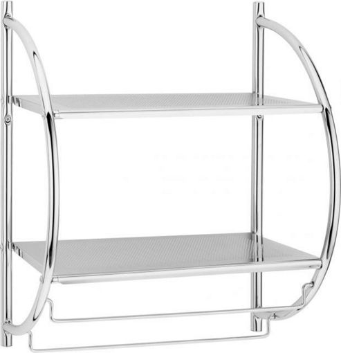 Image of Sanwood 44cm Wall Shelf With Towel Holder In Chrome