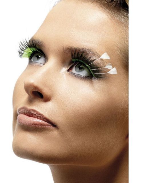 Image of Green & Black Feather Eyelashes