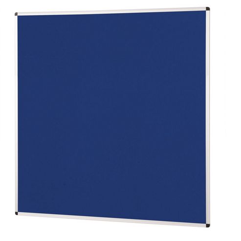 Image of Metroplan Aluminium Framed Felt Noticeboard - Blue - 120 Cm H X 120 Cm W