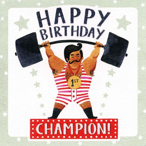 Image of Holy Mackerel Birthday Champion Greetings Card