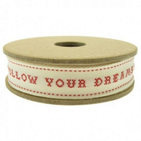 Image of Ribbon Reel - Follow Your Dreams - Red And Cream
