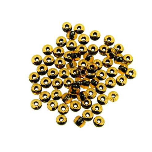 Image of Czech Seed Bead 2/0 Topaz/black Lined