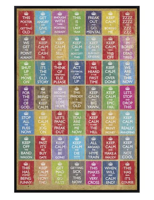 Image of Keep Calm & Carry On Gloss Black Framed Anti Keep Calm Compilation Poster