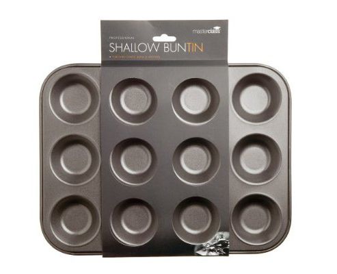 Image of Master Class Non-stick Twelve Hole Shallow Bun Tin 31cm X 23cm, Sleeved