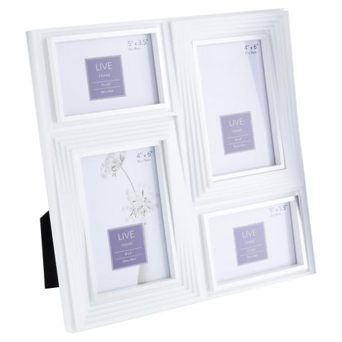 Image of Tesco 4 Multi Aperture Photo Frame, White