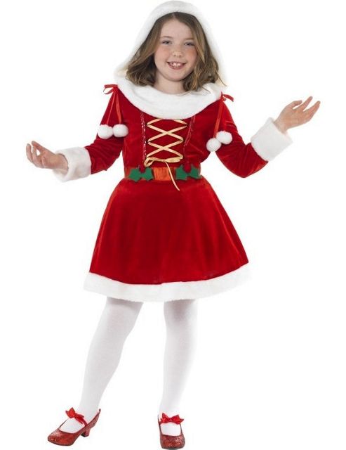 Image of Child Little Miss Santa Costume Medium