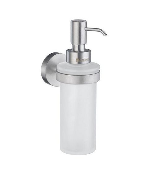 Image of Smedbo Home Holder With Frosted Glass Soap Dispenser - Brushed Chrome