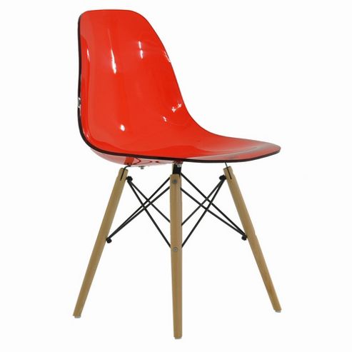 Image of Eames Dsw Replica Dining Chair Acrylic Red