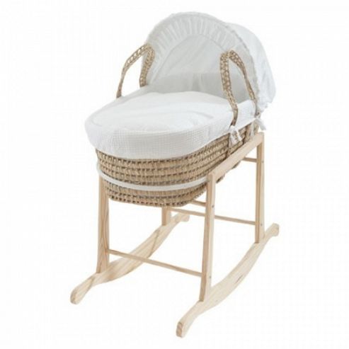 Image of Clair De Lune Wooden Rocking Moses Basket Stand - Natural