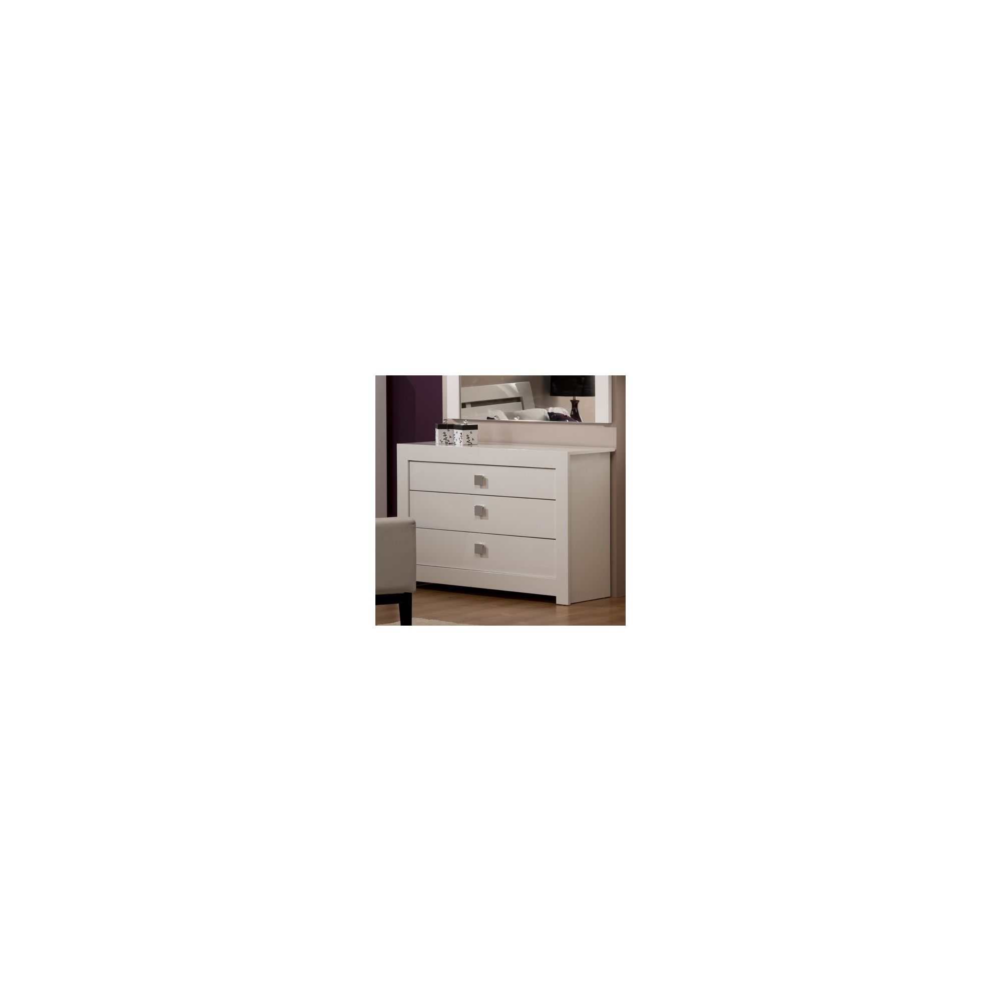 World Furniture Bari Three Drawer Wide Chest in White at Tesco Direct