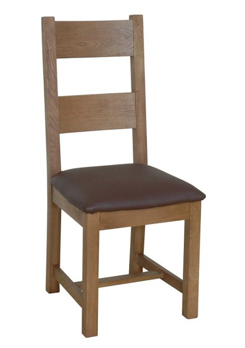 Image of Wiseaction Florence Dining Chair With Dark Brown Leather Seat
