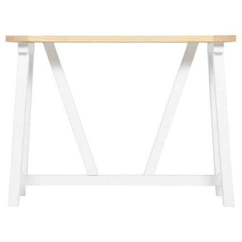 Image of Portobello Trestle Console Table White & Bleached Pine