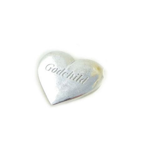 Image of Godchild Pewter Heart Christening Keepsake