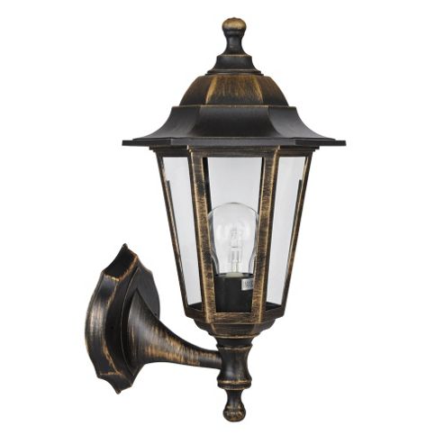 Image of Traditional Mayfair Ip44 Outdoor Up And Down Wall Light In Brushed Gold