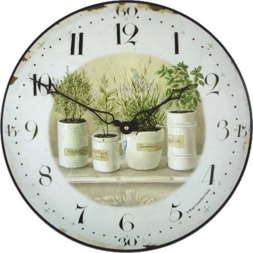 Image of Roger Lascelles Clocks Herb Pots Wall Clock