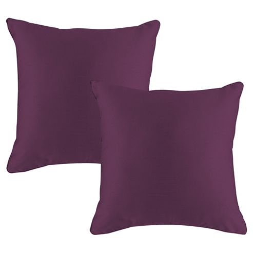 Image of Tesco Faux silk Cushion 43 X 43cm, Plum, Set Of 2