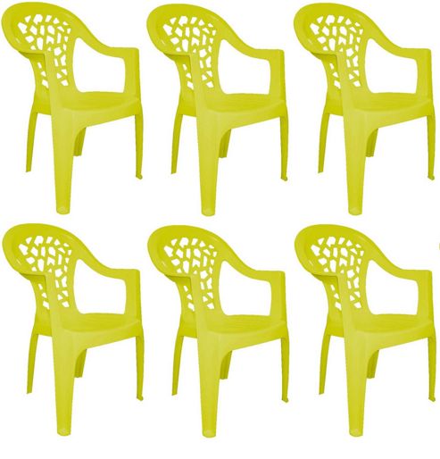 Image of Resol Inca Garden Outdoor / Indoor Designer Plastic Chair - Green - Pack Of 6