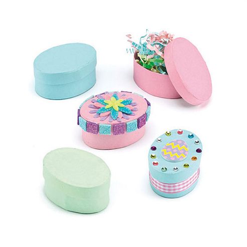 Image of Pastel Oval Craft Boxes (pack Of 6)