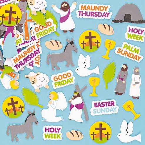 Image of Kids Easter Holy Week Foam Stickers (pack Of 100)