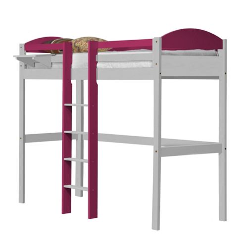 Image of Maximus High Sleeper Central Ladder White With Fuschia Details
