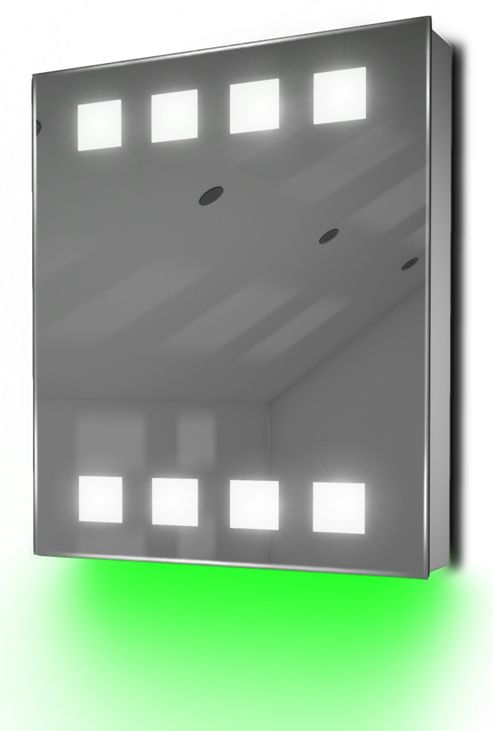 Image of Ambient Bathroom Mirror Cabinet With Sensor & Internal Shaver Socket K128g