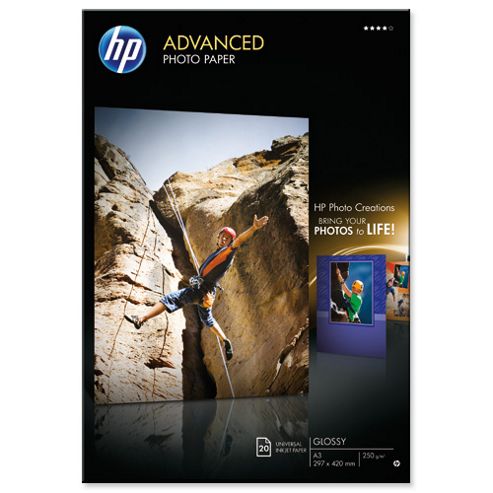 Image of Hewlett Packard [hp] Advanced Photo Paper Glossy 250gsm A3 Ref Q8697a [20 Sheets]