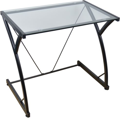 Image of Harbour Housewares Computer, Laptop Glass Z Desk- Black