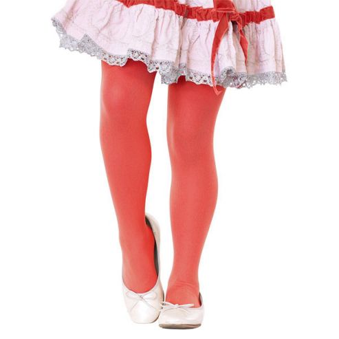 Image of Childrens Tights - Red - Age 7-10