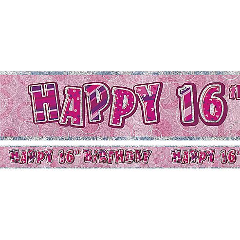 Image of Dazzling Effects 16th Birthday Banner (each)