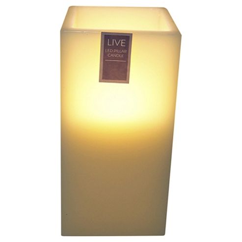 Image of Tesco Square Led Pillar Candle, Large