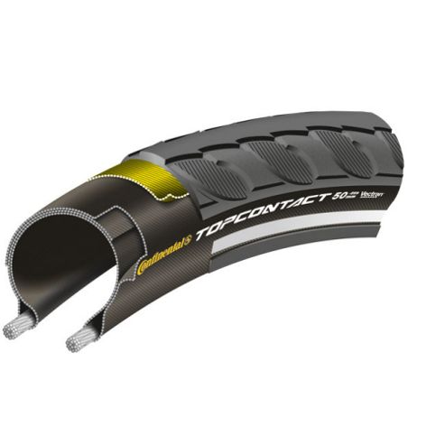 Image of Continental Top Contact Ii Folding Tyre In Black/reflex - 26 X 2.0