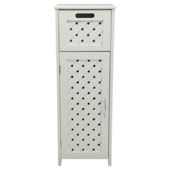 Sheringham White Wood Weave Single Door & Drawer Unit