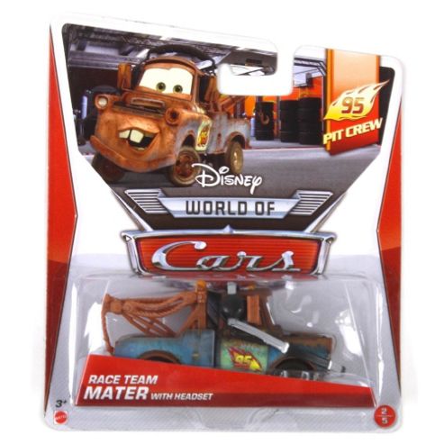 Image of Disney Pixar Cars Diecast Race Team Mater With Headset
