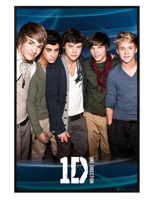 Image of One Direction Gloss Black Framed Zayn, Louis, Harry, Liam And Niall 1d Poster