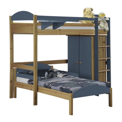 Image of Maximus L Shape High Sleeper Set 1 Antique With Blue Details